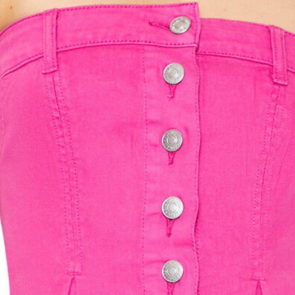 Pink button strapless top - Picture 5 of 5